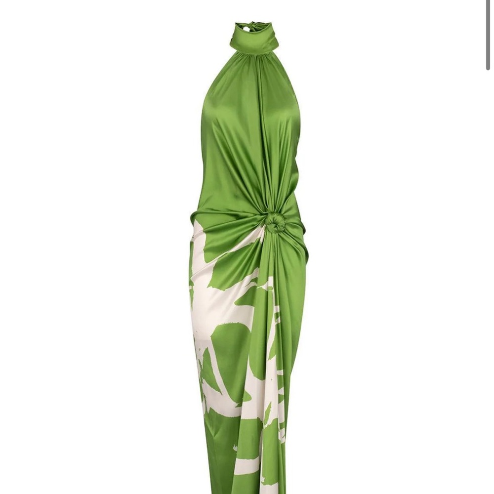 WORN ONCE Silvia Tcherassi Olatz dress Green Halter Maxi Dress - see description